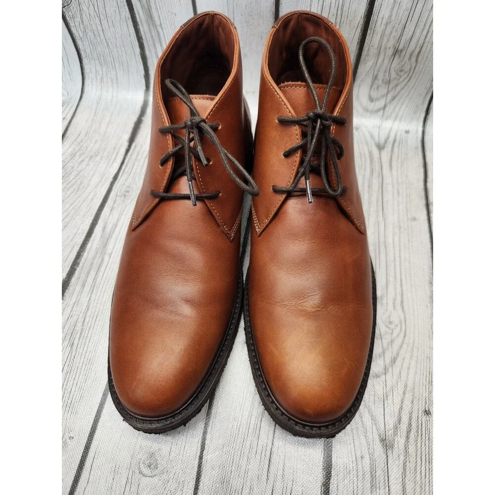 Johnston Murphy Copeland Mens 11.5 M Brown Leather Crepe Sole Ankle Chukka Boots